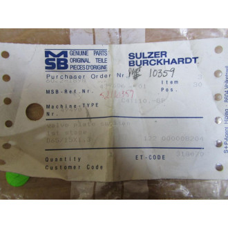 Sulzer-Burckhardt D6515X1.3 Suction Valve Plate 49490 (Pack of 2) - New No Box