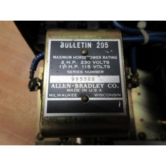 Allen Bradley 205-995522 Motor Starter 995522 - New No Box