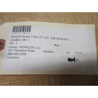 Intralox S3E1I6CDL6LS Sprocket S1100-2.3PD Gray (Pack of 2) - New No Box