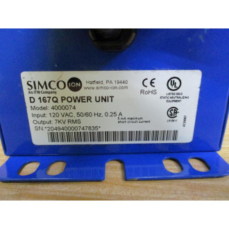 Simco Ion 4000074 Power Unit D 167Q - Used