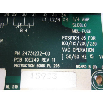 Milltronics 10E249 Airanger-DPL Board 10E249 Rev.11 PN: 24751232-00 - Used