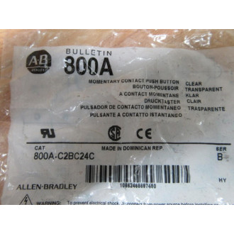 Allen Bradley 800A-C2BC24C Push Button 800AC2BC24C