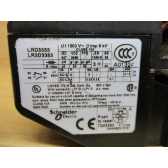 Schneider LRD3353 Thermal Overload Relay Cracked - Used