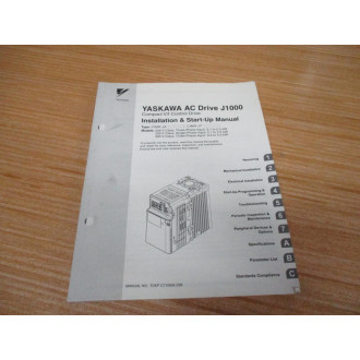 Yaskawa TOEP C710606 25B AC Drive J1000 InstallationStart-Up Manual - New No Box