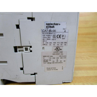 Sprecher + Schuh CA7-85-00-110120 Contactor CA7-85-00 Chipped - Used