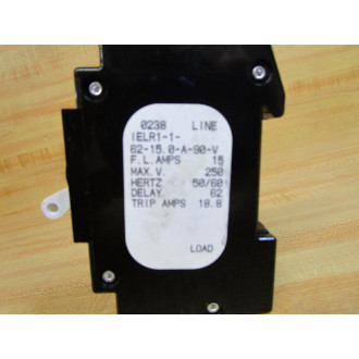 Airpax IELR1-1-62-15.0-A-90-V 15A Circuit Breaker IELR1162150A90V - Used