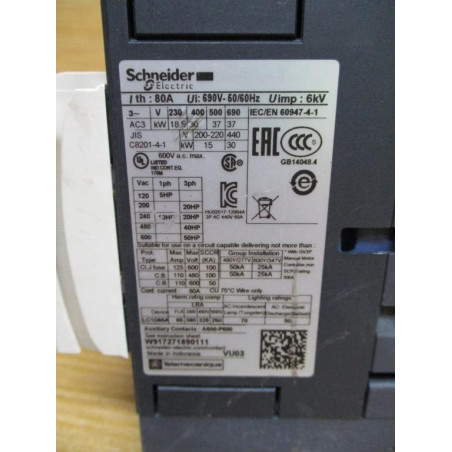 Schneider Electric LC1D65AG7 AC Contactor LC1D65A - New No Box