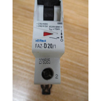 Eaton FAZ-D201 20A Circuit Breaker FAZD201 - Used