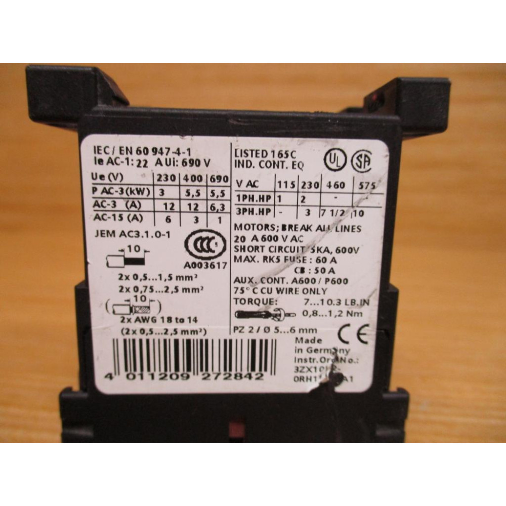 Siemens 3RT1017-1AP01 Contactor 3RT10171AP01 - Used