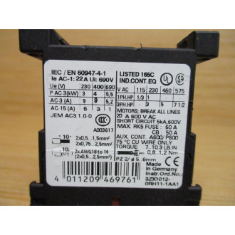 Siemens 3RT1516-1GX20-0AA2 Contactor 3RT15161GX200AA2 - Refurbished