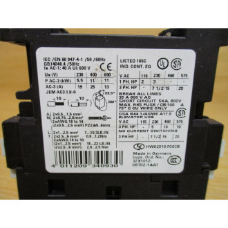 Siemens 3RT1026-1AK60 Contactor 3RT10261AK60 - Used