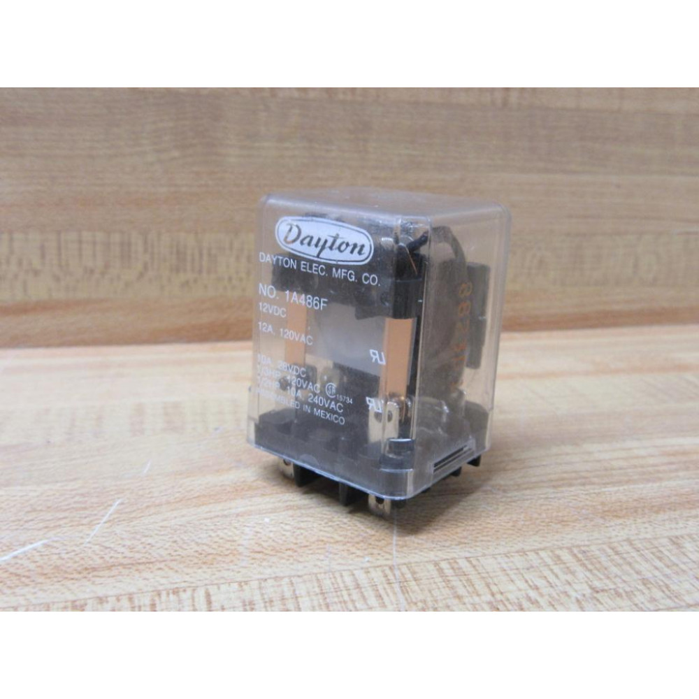 Dayton 1A486F-12VDC Relay 1A486F-12V DC - Used