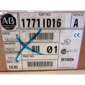 Allen Bradley 1771-ID16 Module Ser.A 10-25-95