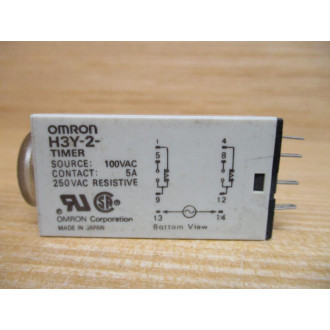 Omron H3Y-2 Timer Relay H3Y2 0-1Sec., H3Y-2-100VAC-1S - Used