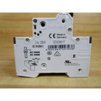 Siemens 5SY6340-7 40A Circuit Breaker 5SY63407 - Used