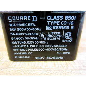 Square D 8501 CO-16 Relay 8501 C0-16 480V 5060Hz