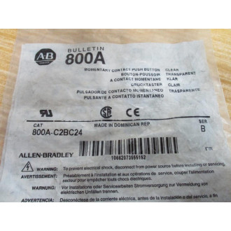 Allen Bradley 800A-C2BC24 Push Buttom 800AC2BC24