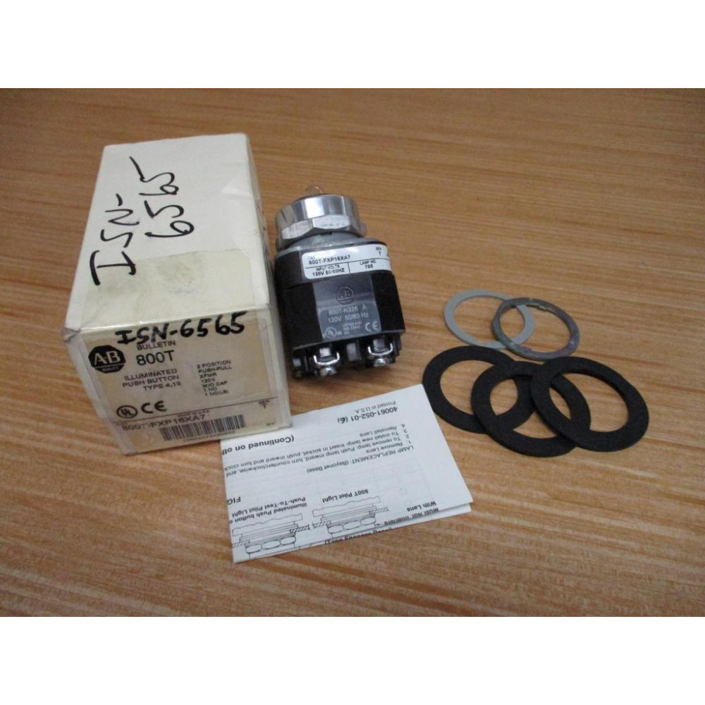 Allen Bradley 800T-FXP16XA7 Push-Pull Push Button w800T-N326 Allen Bradley 800T-FXP16XA7 Push-Pull Push Button w800T-N326