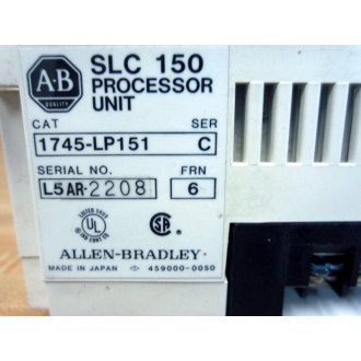 Allen Bradley 1745-LP151 Processor 1745LP151 Ser.C FRN.6 - Used