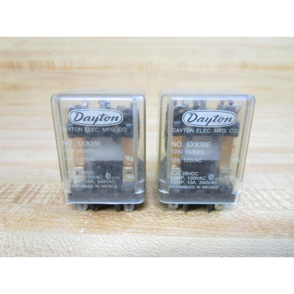 Dayton Electric 5X838E 120V Relay (Pack of 2) - Used
