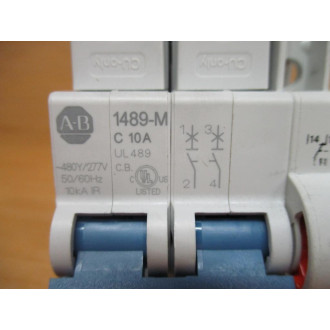 Allen Bradley 1489-M2C010 Circuit Breaker 10 AMP W1489-AMRA3 - Used