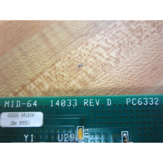 MBC MID-64 Circuit Board 14033 PC6332 WO Adapter Bar - Used