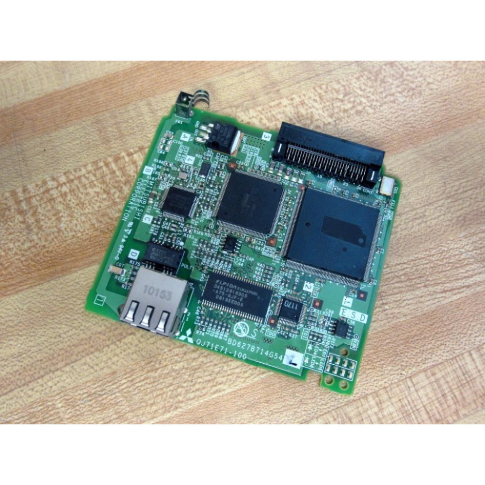 Mitsubishi QJ71E71-100 Ethernet Interface Module Board BD627B714G54 - Used