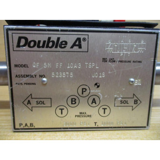 Double A QF5MFF10A3TSPL Valve QF 5M FF 10A3 L TSPL WO Coils - New No Box