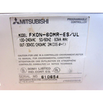 Mitsubishi FX0N-60MR-ESUL Melsec Programmable Controller FXoN60MRES - Used