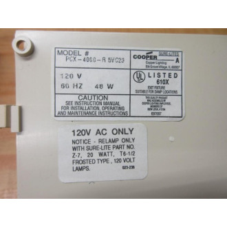Cooper PCX-4000-R Sure-Lites Exit Fixture PCX