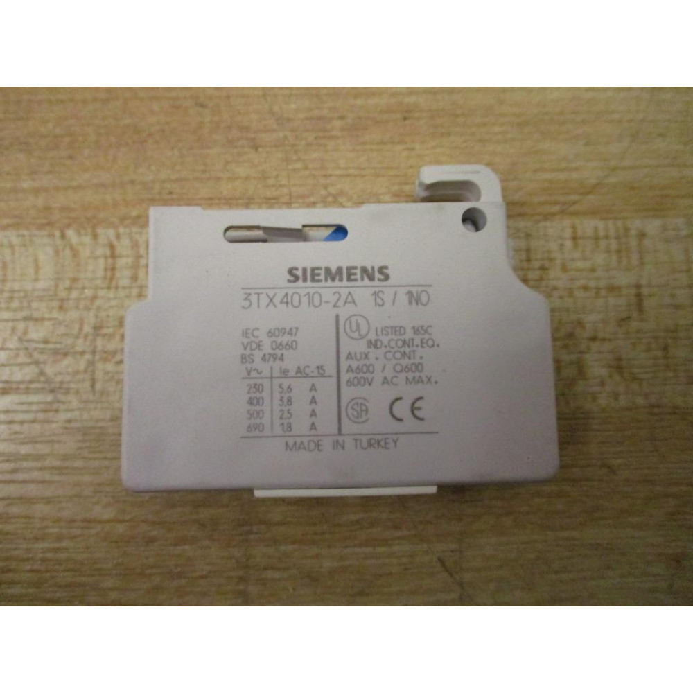 Siemens 3TX4010-2A Aux. Contact Block 3TX40102A - New No Box
