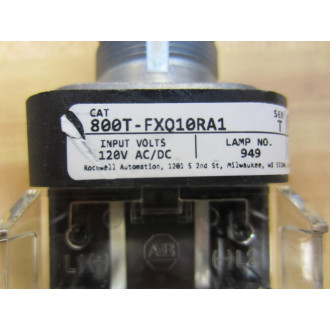 Allen Bradley 800T-FXQ10RA1 Push Button w800T-XA1 & 800T-N330
