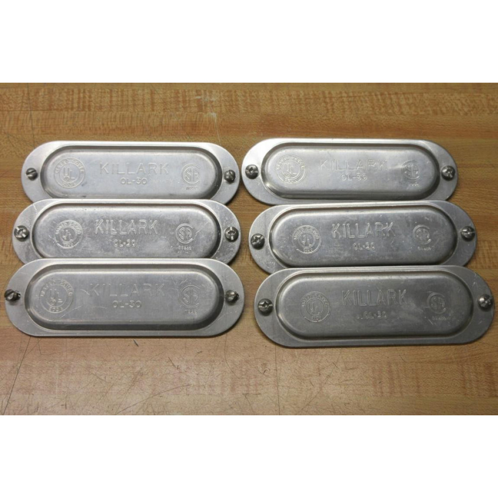 Hubbell Killark OL-30 1" Conduit Body Cover OL30 (Pack of 6) - New No Box