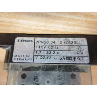 Siemens 7PN50 34-2Z52G Time Relay 7PN50 - Used