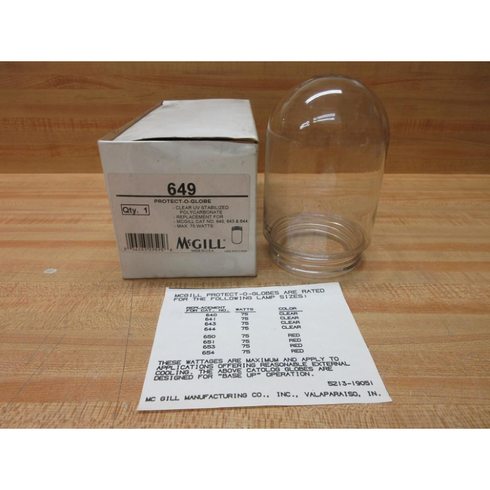 McGill 649 Protect-O-Globe Polycarbonate Globe