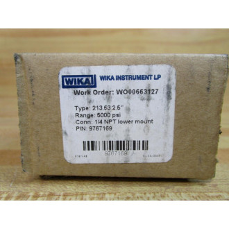 Wika 9767169 Pressure Gauge 213.53 2.5"