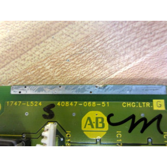 Allen Bradley 40847-068-51 SLC500 502 CPU 1747-L524 Chg.Ltr. G *Board Only* - Used