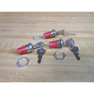 C&K 121 Y Series Keylock Switch W2 Keys Each (Pack of 3) - New No Box