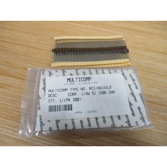 Multicomp RC14G154JT Carbon Resistor RC14G154JT (Pack of 200)