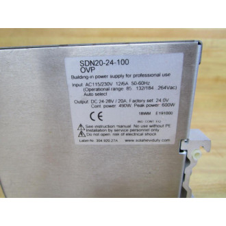 Sola SDN 20-24-100 Power Supply SDN2024100 - Used