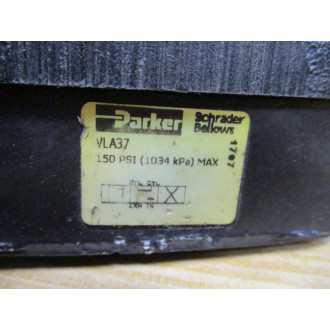 Parker VLA37 Schrader Bellows Disc Valve Chipped Mount, WO Knob - Used