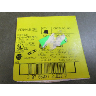 Penn-Union BCU-2 Cooper Penn-Crimp BCU2 (Pack of 3) - New No Box
