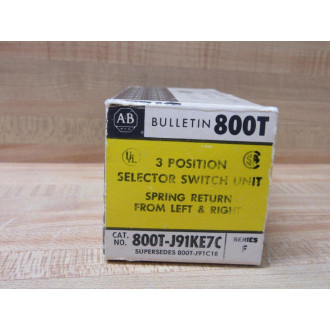 Allen Bradley 800T-J91KE7C 3-Pos. Selector Switch 800TJ91KE7C W(4) 800T-XA