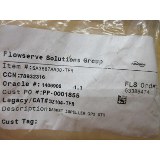 Flowserve SA3687AA00-TFR Gasket Impeller Seal GP3 (Pack of 5)