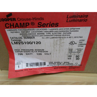 Crouse - Hinds LMVS100120 Cooper Luminaire LMVS100120