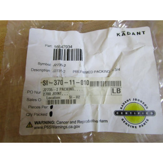 Kadant Johnson 16647934 Preformed Packing J2735-2 (Pack of 3)