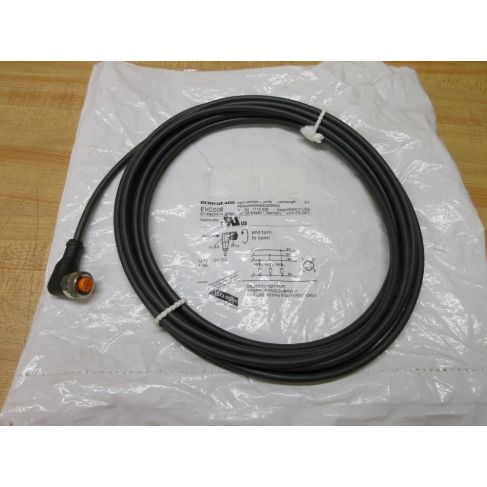 IFM Efector ADOAH043MSS0005H04 Female Cordset EVC008