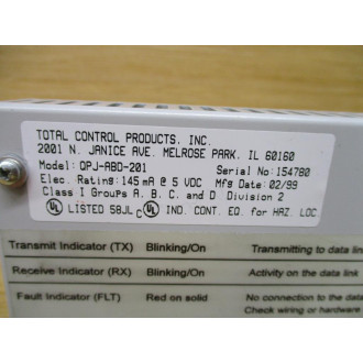 Total Control Products QPJ-ABD-201 Communication Module QPJABD201 - Used
