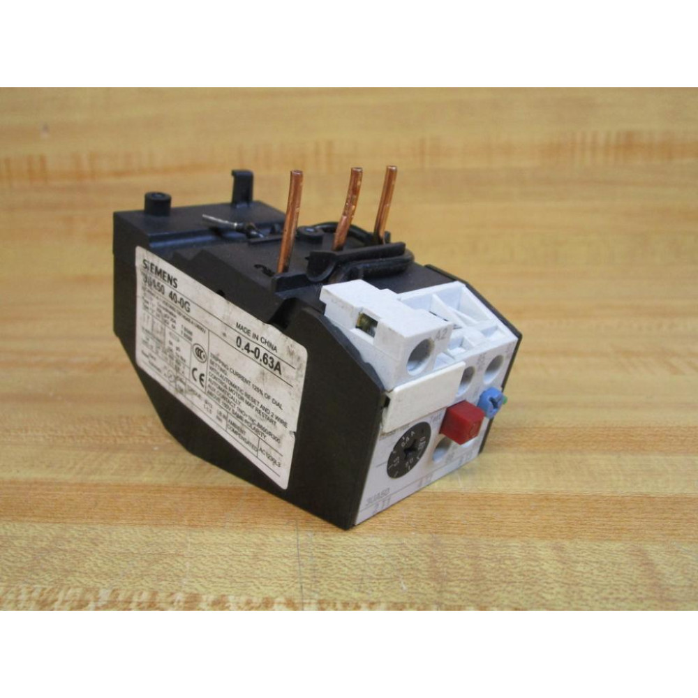 Siemens 3UA5040-0G Thermal Overload Relay 3UA50400G - Used