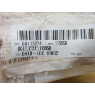 CMD 115958 Bolt 1" x 3" (Pack of 3) - New No Box
